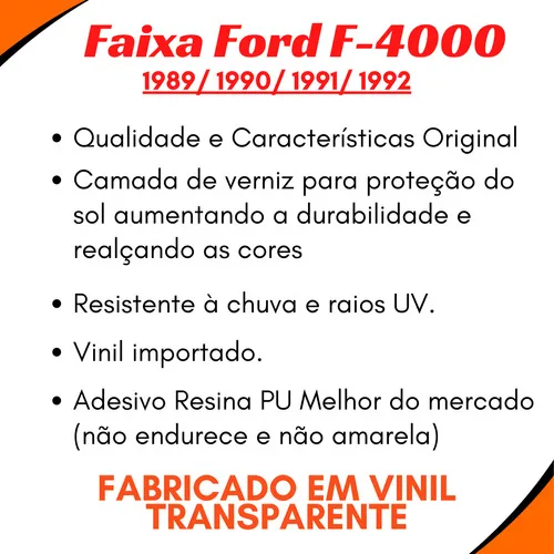 Imagem do produto Kit Faixas Adesivos F4000 1989 1990 1991 1992 Vermelho Azul Cor Vermelho