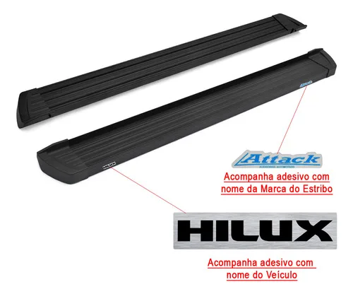 Imagem do produto Estribo Slim Plataforma Preto Hilux Dupla Sr Srv Srx 2017