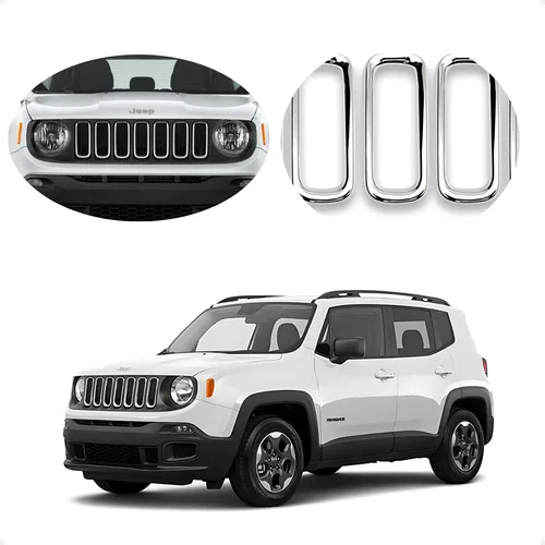 Aplique Aro Cromado Grade Moldura - Jeep Renegade 2019...