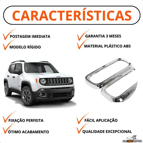 Imagem do produto Aplique Aro Cromado Grade Moldura - Jeep Renegade 2019...