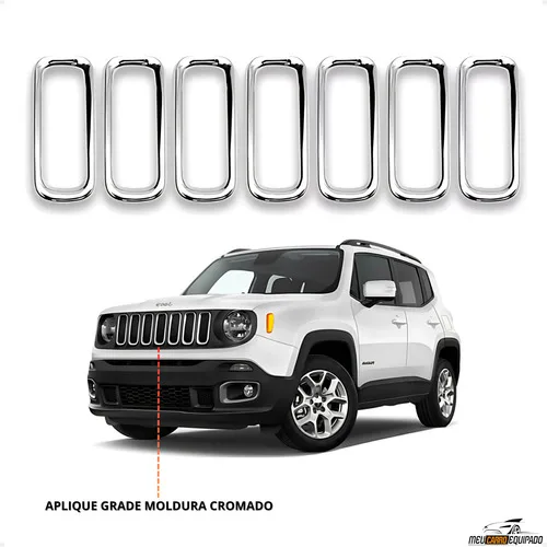 Imagem do produto Aplique Aro Cromado Grade Moldura - Jeep Renegade 2019...