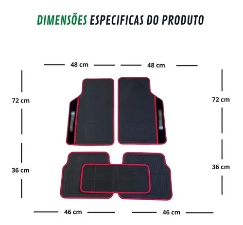 Imagem do produto Jg Tapete Automotivo Carro Borracha Para Volkswagen 5 Peças