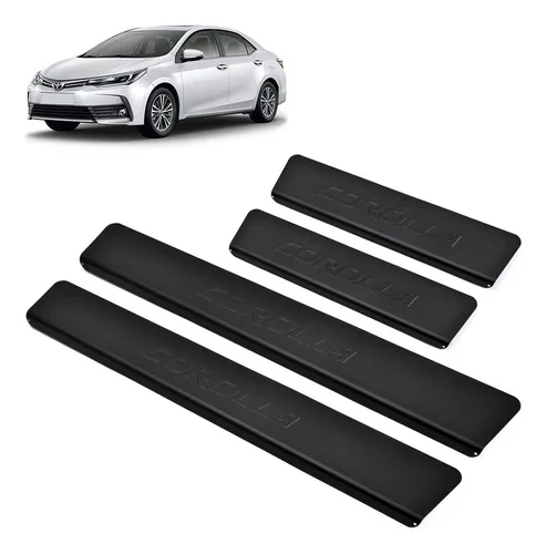 Soleira Aluminio 4 Porta Alto Relevo Preta Corolla 2019