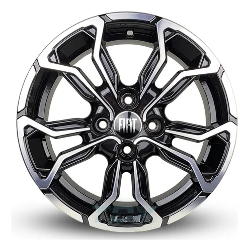 Imagem do produto Rodas M16 Fiat Uno Argo Aro 14 4x98 (jogo)+ Bicos+ Parafusos Cor Preto Com Diamantado