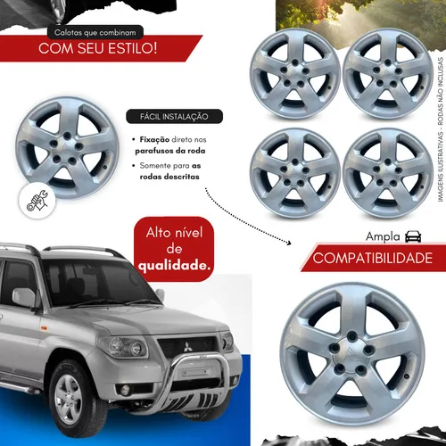 Imagem do produto Jogo Calota Centro Miolo Roda Prata Pajero Tr4 2006 -2009