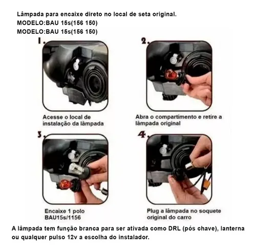 Imagem do produto Drl Lâmpada Led + Seta Carro 2 Em 1 Canbus Ñ Acusa Painel