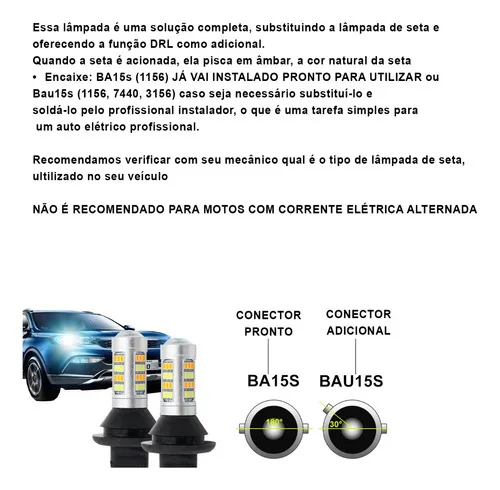 Imagem do produto Drl Lâmpada Led + Seta Carro 2 Em 1 Canbus Ñ Acusa Painel