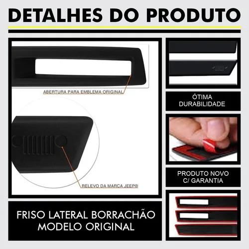 Imagem do produto Friso Lateral Modelo Original Jeep Renegade Preto 2022 2023
