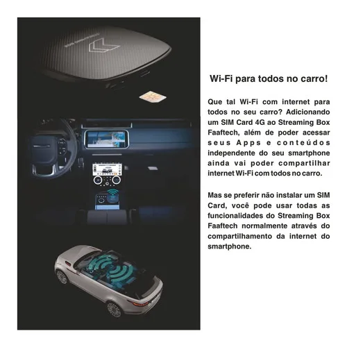 Imagem do produto Streaming Box S Faaftech Android Carplay Desbloqueio Tela
