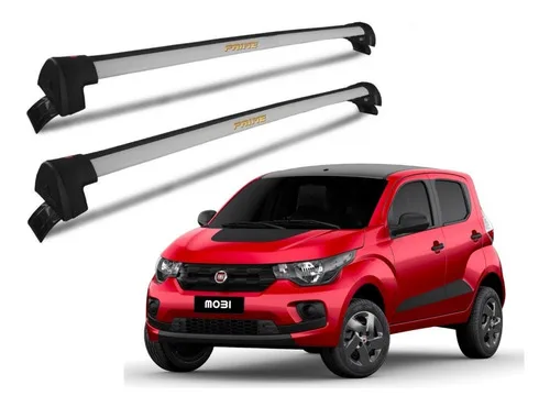 Rack De Teto Bagageiro Fiat Mobi 2016 A 2022 Prata Aluminio