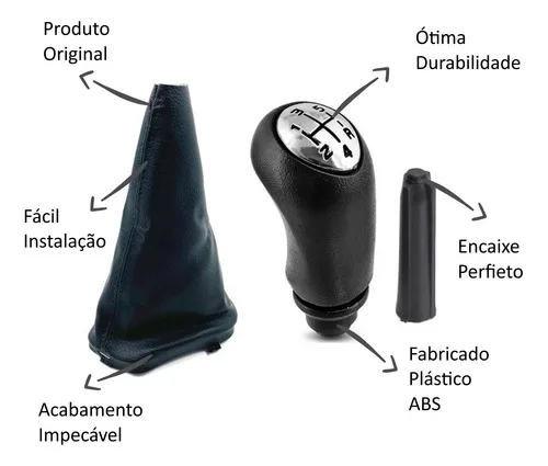Imagem do produto Bola Manopla E Coifa Câmbio Oroch Cromada Com Bucha