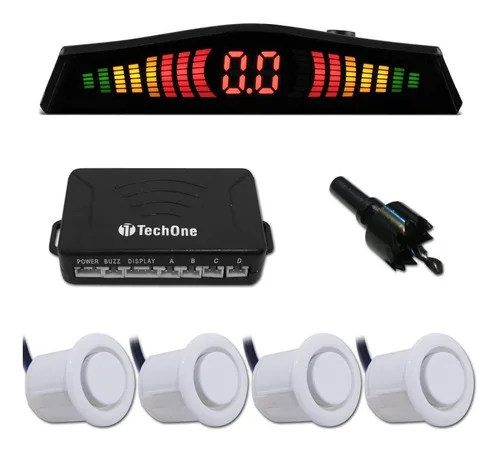 Imagem do produto Sensor Estacionamento Ré 4 Sensores Display Cores Tech One