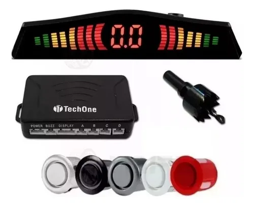 Imagem do produto Sensor Estacionamento Ré 4 Sensores Display Cores Tech One