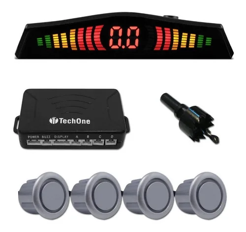 Imagem do produto Sensor Estacionamento Ré 4 Sensores Display Cores Tech One