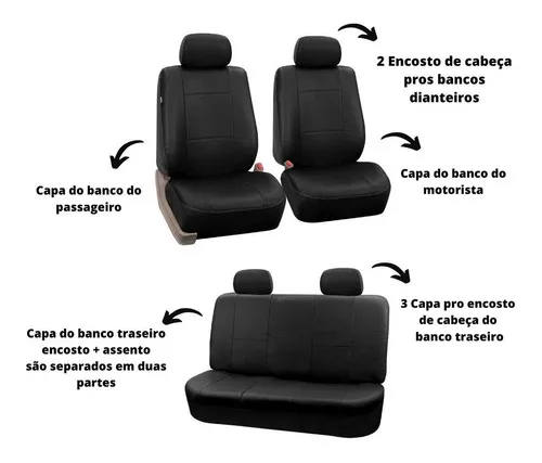 Imagem do produto Capa Bancos De Couro Courvin Carro Corolla 2007 + Simbolo
