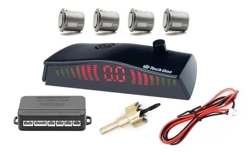 Imagem do produto Sensor Estacionamento 4 Pontos Grafite Display Sinal Sonoro