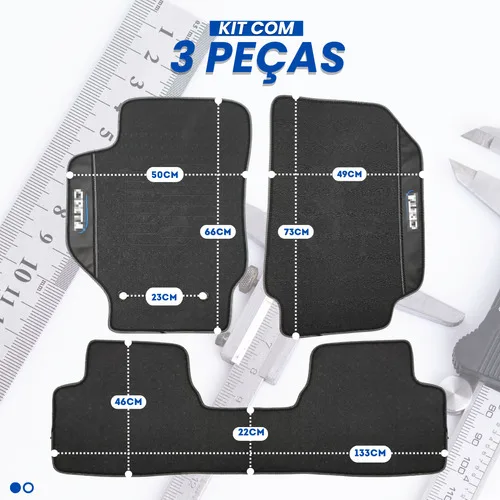 Imagem do produto Kit Jogo Tapete Automotivo Carro Borracha Para Hyundai