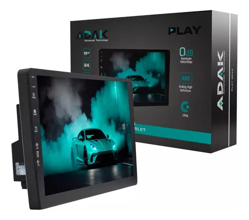 Imagem do produto Central Multimidia 9'' Adak Play-2649 Qled Carplay 2/64gb Bt Cor Preto
