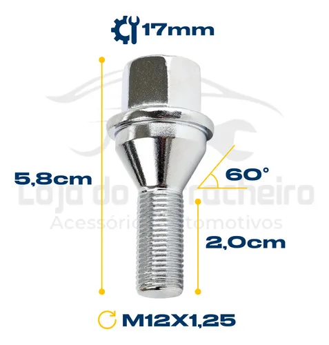 Imagem do produto Parafuso Unidade Cromado Roda Jeep Renegade Compass Original