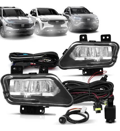 Kit Milha Neblina Fiat Fastback 22 Botão Touch Original Top