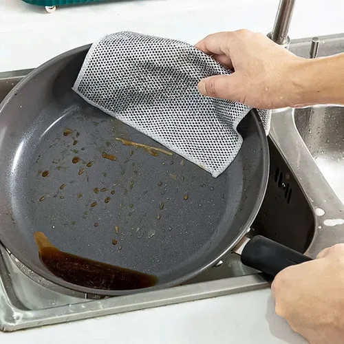 Imagem do produto Kit 5 Pano De Limpeza Para Fogão Magico Multiuso De Arame Cor Prateado