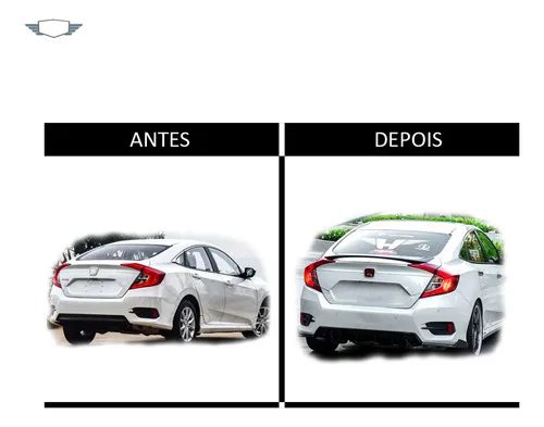 Imagem do produto Acessórios Honda Civic G10 2019 A 2022 Aerofolio Preto Black