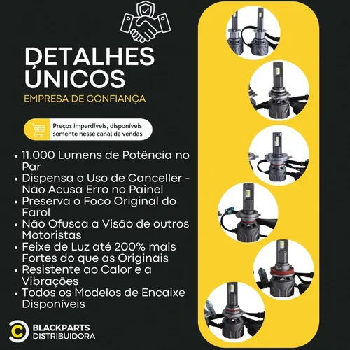 Imagem do produto 4x Lampadas Ultra Led Farol E Milha 11000 Lumens Canbus