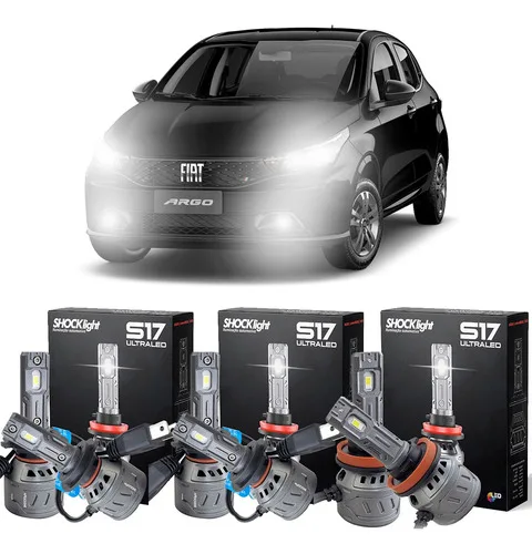 Kit Ultra Led Fiat Argo 2017 A 2022 Anti Erro Farol Completo