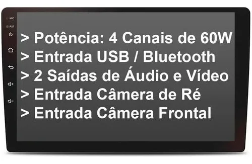 Imagem do produto Multimidia Universal Android 12 Qled Gps Wifi Carplay 9 Pol