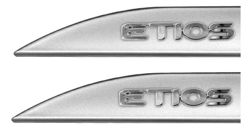 Friso Lateral Etios Prata Lua Nova 2013 2014 2015 2016 2017 2018 2019 2020 Escrita Cromada
