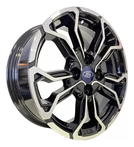 Imagem do produto Rodas Ford Fiesta Ka Ecosport Aro 15 4x108 (jogo) + Bicos Cor Preto Com Diamantado