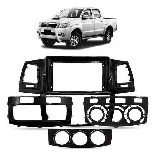 Moldura De Painel 9 Pol Toyota Hilux 2014 2015 Black Piano