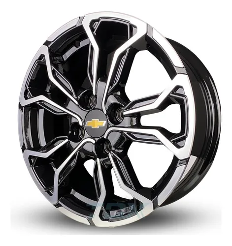 Imagem do produto Rodas Chevrolet Cobalt Celta Onix Aro 15 4x100 (jogo) +bicos Cor Preto Com Diamantado