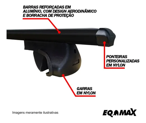 Imagem do produto Rack P/ Longar. Alpha Alum02 Preto Sandero Stepway 2008/2025