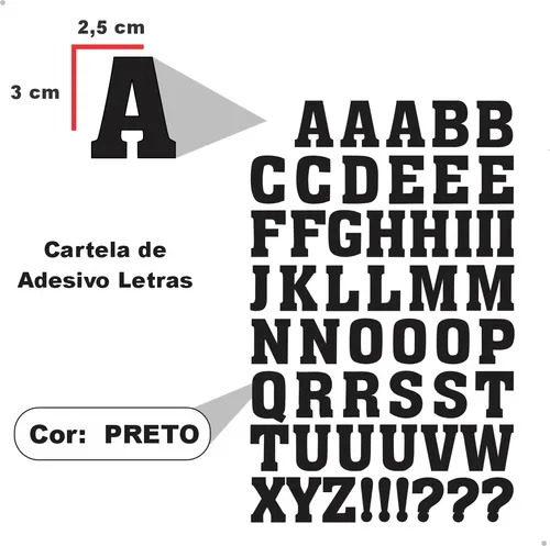 Imagem do produto Adesivo Letras Alfabeto Completo Escrever Palavras Pratico
