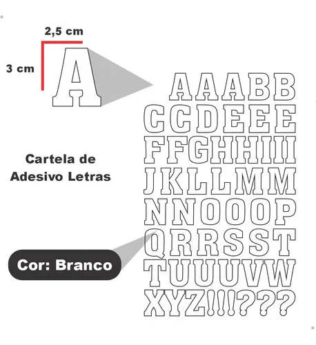 Imagem do produto Adesivo Letras Alfabeto Completo Escrever Palavras Pratico