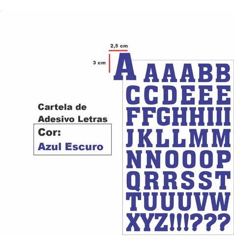 Imagem do produto Adesivo Letras Alfabeto Completo Escrever Palavras Pratico
