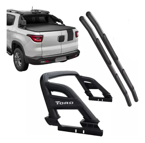 Kit Fiat Toro Santo Antonio E Estribo Preto 2016 Até 2023