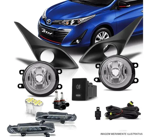 Kit Farol Milha Neblina Drl Toyota Yaris 19 2020 2021 Hatch