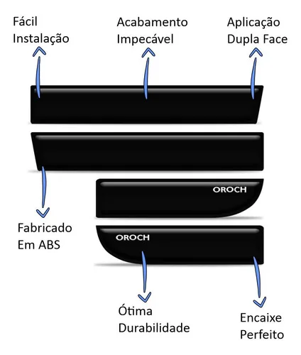 Imagem do produto Borrachão Friso Lateral Oroch 2015 Até 2020 Preto Adesivo