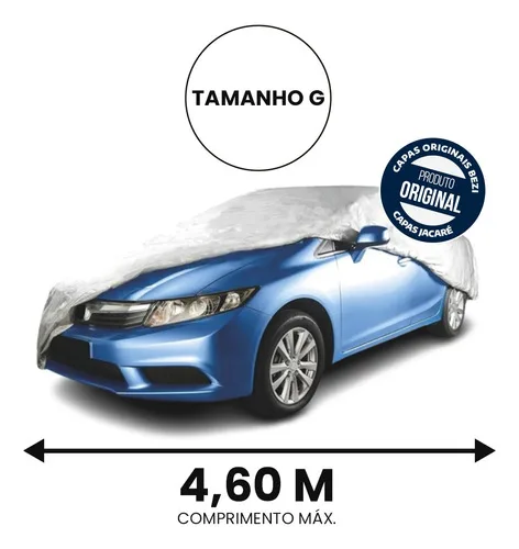 Imagem do produto Capa De Cobrir Carro Jacaré 100% Forrada G Cinza Bezi