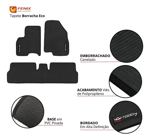 Imagem do produto Tapetes Para Tiggo 7 Sport Traseiro Inteiriço Borracha Eco