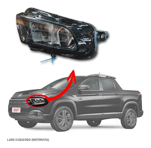 Farol Dianteiro Esquerdo Fiat Toro 2.4 16v 2018 Original