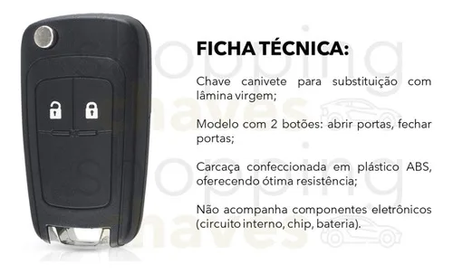 Imagem do produto Chave Canivete Celta Corsa Astra Agile Prisma Montana Vectra