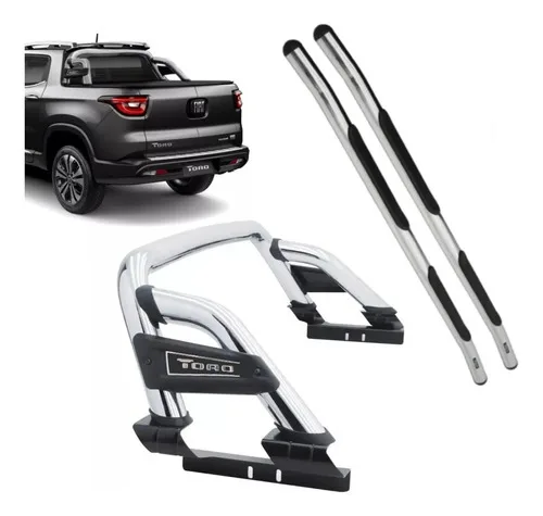 Kit Fiat Toro Santo Antonio E Estribo Cromado 2016 Até 2022
