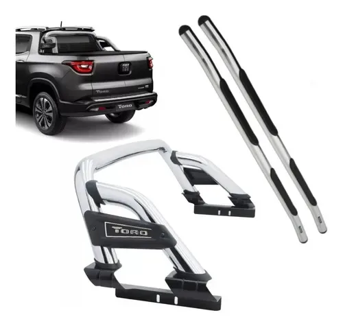 Kit Fiat Toro Santo Antonio E Estribo Cromado 2016 Até 2022 - Autoaba