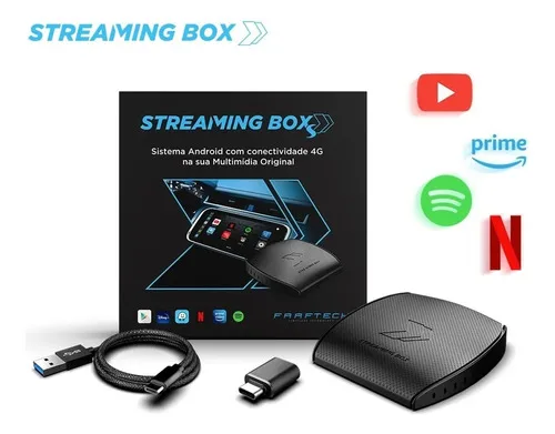 Imagem do produto Faaftech Streaming Box S Soft 2gb Ram 32gb Armazenamento Interface Desbloqueio Usb Central Apps Android Sistema Carplay Multimídia 4g Wifi Preto