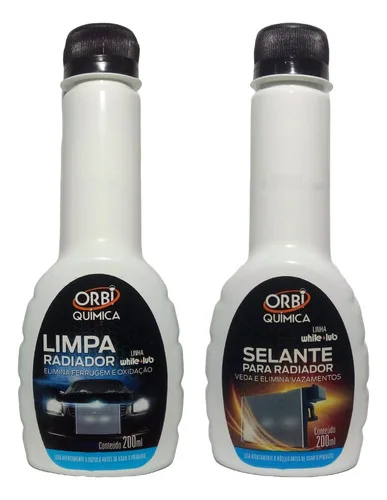 Selante Radiador Arrefecimento 200ml + Limpa Radiador 200ml