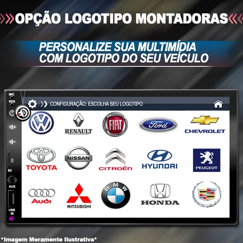 Imagem do produto Combo Central 2 Din 7 Polegadas + Camera De Re + Moldura 7''