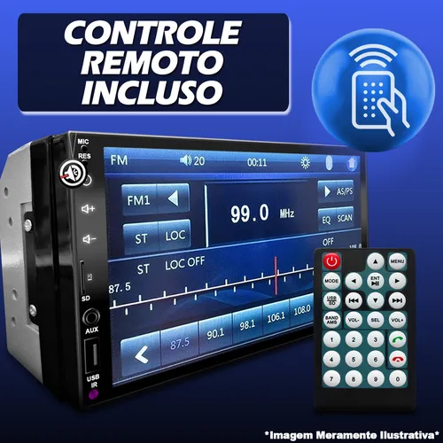 Imagem do produto Combo Central 2 Din 7 Polegadas + Camera De Re + Moldura 7''
